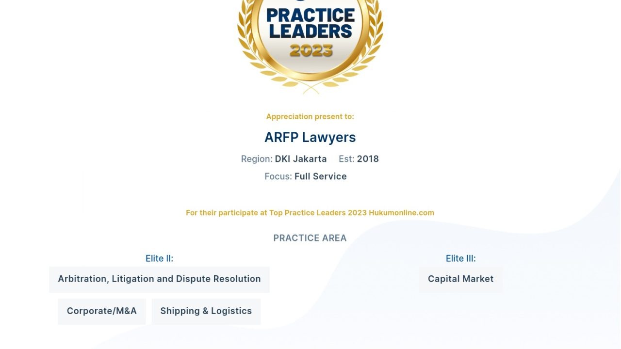 ARFP Lawyers – Hukumonline’s Top 100 Indonesian Law Firms Award 2023